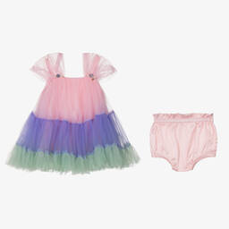 Le Mu-Girls Pink & Purple Tulle Dress | Childrensalon Outlet