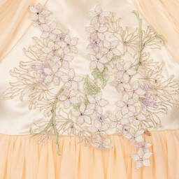 Le Mu-Girls Pink Tulle Long Dress | Childrensalon Outlet