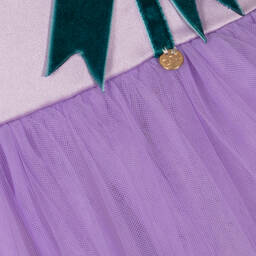 Le Mu-Girls Purple Satin, Tulle & Velvet Bow Dress | Childrensalon Outlet