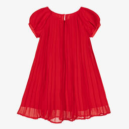 Le Mu-Girls Red Chiffon Dress | Childrensalon Outlet