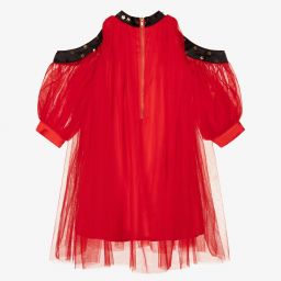 Le Mu-Girls Red Tulle Midi Dress | Childrensalon Outlet