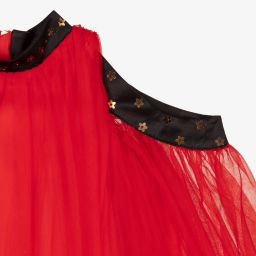 Le Mu-Girls Red Tulle Midi Dress | Childrensalon Outlet