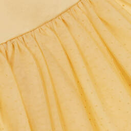 Le Mu-Girls Yellow Polka Dot Tulle Dress | Childrensalon Outlet