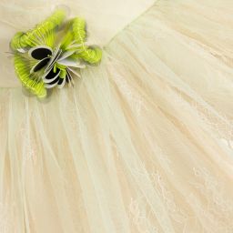 Le Mu-Green Tulle & Lace Dress | Childrensalon Outlet