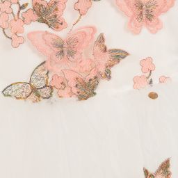 Le Mu-White & Pink Butterfly Dress  | Childrensalon Outlet