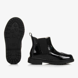 ليلي كيلي-بوت جلد لامع لون أسود للبنات | Childrensalon Outlet