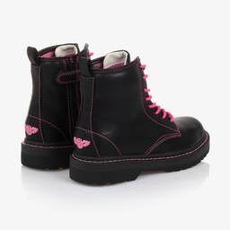 Lelli Kelly-Girls Black & Pink Faux Leather Boots | Childrensalon Outlet