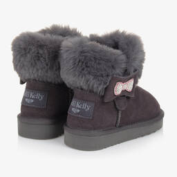 Lelli Kelly-بوت جلد شامواه لون رمادي للبنات | Childrensalon Outlet