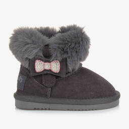 Lelli Kelly-بوت جلد شامواه لون رمادي للبنات | Childrensalon Outlet