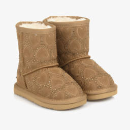 ليلي كيلي-حذاء بوت سويدي بيج لامع للبنات | Childrensalon Outlet