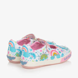 Lelli Kelly-Girls White Beaded Rainbow Bar Shoes | Childrensalon Outlet
