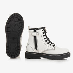 Lelli Kelly-Girls White & Black Faux Leather Boots | Childrensalon Outlet