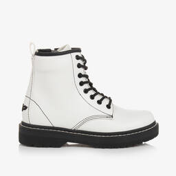 Lelli Kelly-Girls White & Black Faux Leather Boots | Childrensalon Outlet