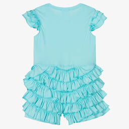 Lemon Loves Layette-Baby Girls Blue Cotton Frilled Shortie | Childrensalon Outlet
