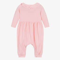 Lemon Loves Layette-Baby Girls Pale Pink Cotton Romper | Childrensalon Outlet