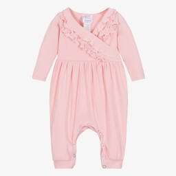 Lemon Loves Layette-Baby Girls Pale Pink Cotton Romper | Childrensalon Outlet