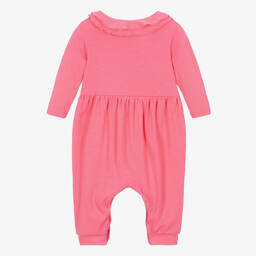 Lemon Loves Layette-Baby Girls Pink Cotton Romper | Childrensalon Outlet