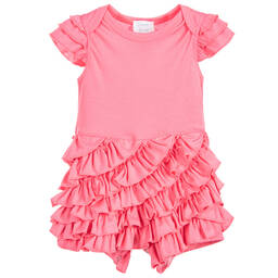 Lemon Loves Layette-Baby Girls Pink Pima Cotton Shortie  | Childrensalon Outlet