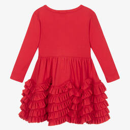ليمون لافز لاييت-فستان كشكش قطن بيما لون أحمر للمولودات | Childrensalon Outlet
