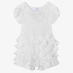 Lemon Loves Layette-Baby Girls White Cotton Shortie | Childrensalon Outlet