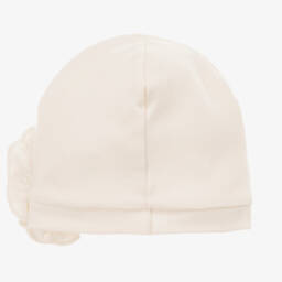 Lemon Loves Layette-قبعة قطنية عاجية للبنات مزينة بورود وكرانيش | Childrensalon Outlet