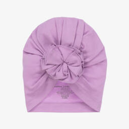 Lemon Loves Layette-عمامة قطنية بلون الخزامى للبنات مزينة بالورود | Childrensalon Outlet