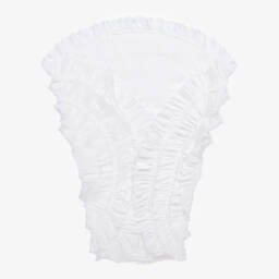 Lemon Loves Layette-Белый хлопковый платок с рюшами для девочек | Childrensalon Outlet