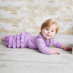 Lemon Loves Layette-Lilac Pima Cotton 'Ella' Trousers | Childrensalon Outlet