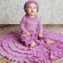 Lemon Loves Layette-Lilac Pima Cotton 'Peony' Romper | Childrensalon Outlet