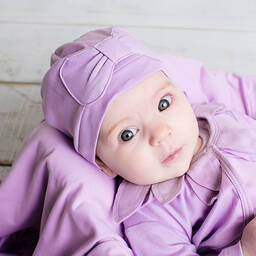 Lemon Loves Layette-قبعة قطن بيما لون بنفسجي للرضيعات | Childrensalon Outlet