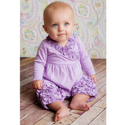 Lemon Loves Layette-Lilac Pima Cotton Romper | Childrensalon Outlet