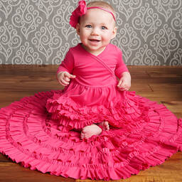 Lemon Loves Layette-Розовое платье из хлопка пима | Childrensalon Outlet