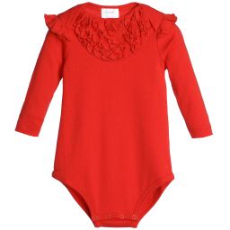 Lemon Loves Layette-Red Pima Cotton 'Madison' Bodysuit | Childrensalon Outlet