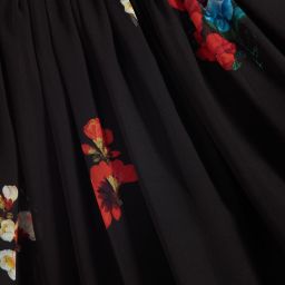 Lesy-Black Floral Print Long Dress | Childrensalon Outlet