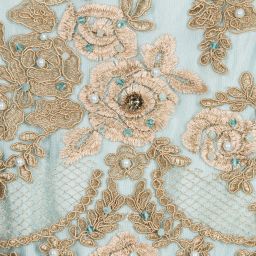 Lesy Luxury-Blue Tulle & Gold Lace Dress | Childrensalon Outlet