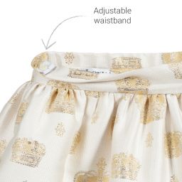 Lesy-Комплект с юбкой цвета золота и слоновой кости для девочек | Childrensalon Outlet