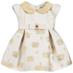 Lesy-Girls Ivory & Gold Dress | Childrensalon Outlet