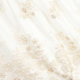 ليزي-فستان دانتيل وتول مطرز لون ذهبي وعاجي | Childrensalon Outlet