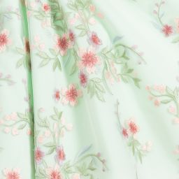 Lesy-Green Embroidered Tulle Dress | Childrensalon Outlet
