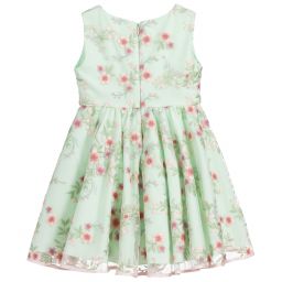 Lesy-Green Embroidered Tulle Dress | Childrensalon Outlet