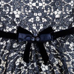 Lesy Люкс-Luxury Blue Sequin Lace & Ivory Tulle Dress  | Childrensalon Outlet