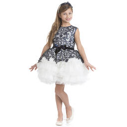Lesy Люкс-Luxury Blue Sequin Lace & Ivory Tulle Dress  | Childrensalon Outlet