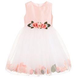 Lesy-Luxury Pink Silk Petal Dress | Childrensalon Outlet