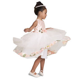 Lesy-Luxury Pink Silk Petal Dress | Childrensalon Outlet