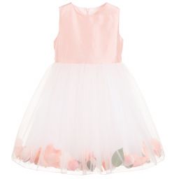 Lesy-Luxury Pink Silk Petal Dress | Childrensalon Outlet