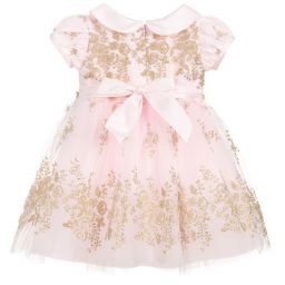 ليزي-فستان تول لون زهري وذهبي | Childrensalon Outlet