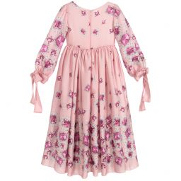 Lesy-Pink Satin Long Dress | Childrensalon Outlet