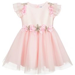 Lesy-Pink Tulle & Diamanté Dress | Childrensalon Outlet
