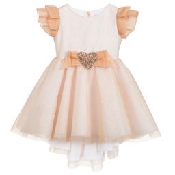Lesy-Rose Gold Sparkly Tulle Dress | Childrensalon Outlet
