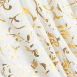 Lesy-Белое шифоновое платье с золотистым декором | Childrensalon Outlet